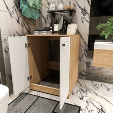 Yıldız Elegance Banyo Dolabı Çamaşır Makinesi Alt Luxe Ahsap Beyaz