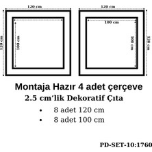 Pazar Dolu Montaja Hazır 8 Adet Çerçeve 2,5 Cm'lik (Pd-Set-10: 1760)