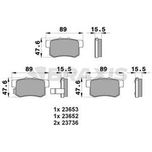 Braxis Arka Fren Balatası Honda Cıvıc 2001- Crv 2001-2007 / Accord 1998-2008 / Frv 04-