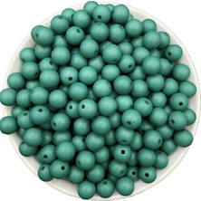 Hedef Bijuteri 100GR Opak Yuvarlak Zümrüt Yeşili , Yeşil 10 mm Top Model Akrilik Boncuk,çanta Boncuğu (~ 175 Adet)