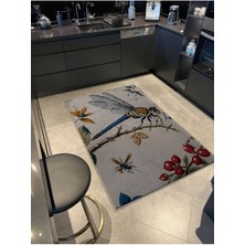 Rugs Modern Shape Koleksiyonu Çok Renkli Yusufçuk Desenli Dokuma Taban Modern Dekoratif Halı 37