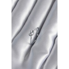 Kaufhier Gümüş Renk Düğüm Kalp Model Kadın Yüzük