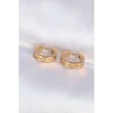 Kaufhier 316L Çelik Gold Renk Model Halka Küpe