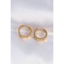 Kaufhier 316L Çelik Gold Renk Model Halka Küpe