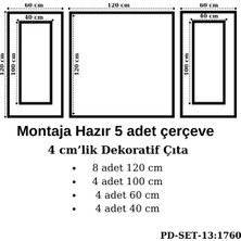 Pazar Dolu Montaja Hazır 5 Adet Çerçeve 4 Cm'lik (Pd-Set-13: 1760)