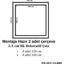 Pazar Dolu Montaja Hazır 2 Adet Çerçeve 2,5 Cm'lik (Pd-Set-12: 880)