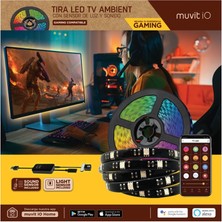 Muvit Akıllı LED Şerit USB Wifi Tv Rgb, 3m Ambiyans ve Ses Sensörlü