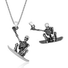 Kaufhier Gümüş Kuru Kafa Kolye