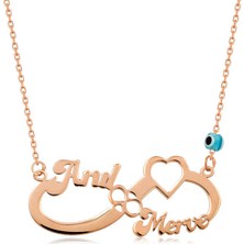 Kaufhier Gümüş Rose Isimli Sonsuzluk Kolye