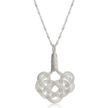 Kaufhier Gümüş Kazaziye Örgü Kadın Kolye