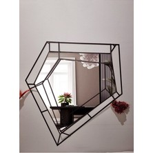 Şık ,Özel Geometrik Şekilli Mat Siyah Renk Bronz Camlı Ayna