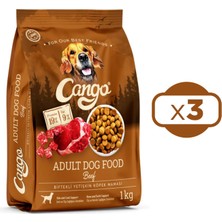 Cango Yetişkin Köpek Maması Etli (Biftekli) 1kg x 3 Adet