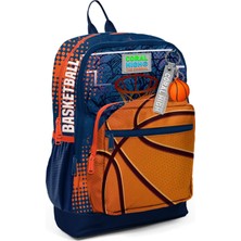 Coral High Kids Turuncu Lacivert Basketbol Desenli Okul Sırt Çantası T23766