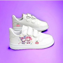 Amazoon Desing Tatlı Şeker Kuro-Minilik Baskılı Sneaker Kız Çocuk Okul Ayakkabısı