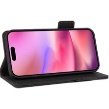 Gx Shop IPhone 16 Kapak Manyetik Cüzdan Kickstand Kart Tutucu ile Flip Case (Yurt Dışından)