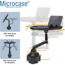 XMOD Araç Içi Yiyecek Içecek Sehpası Ayarlanabilir ve Telefon Tutucu