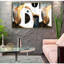 Emya Home Metal Çerçeveli Soyut Desen Cam Tablo
