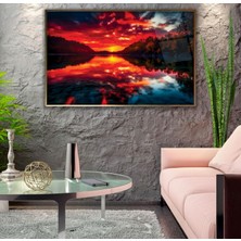 Emya Home Metal Çerçeveli Manzara Cam Tablo