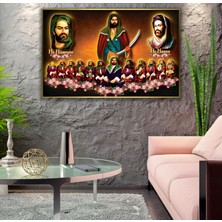 Emya Home Metal Çerçeveli 12 Imam Cam Tablo