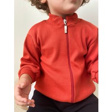 Bebeğime Çorap Kaşkorse Oversize Önü Fermuarlı Dik Yaka Hırka