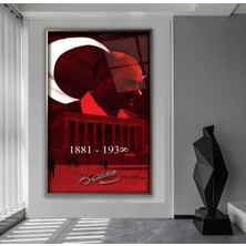 Emya Home Metal Çerçeveli Atatürk Cam Tablo