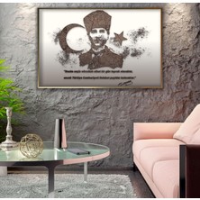 Emya Home Metal Çerçeveli Atatürk Cam Tablo