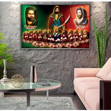 Emya Home Metal Çerçeveli 12 Imam Cam Tablo