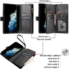 Gx Shop Realme 12 Artı Cüzdan Fermuar Kart Yuvaları Için Kılıf Folio Çanta Kapak Çevirin (Yurt Dışından)