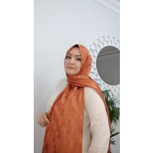 Livas Scarf Monogram J Desen Ipeksi Parlak Jakar Şal- Haki Yeşil -11