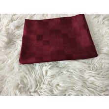 Livas Scarf Monogram J Desen Ipeksi Parlak Jakar Şal-Bordo -18