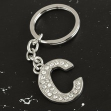 Bijuteri Net C Harfli Taşlı Anahtarlık