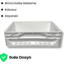 Alpbx 1.Kalite Beyaz Hamur Pasası 40x30x12 cm - Gıdaya Uygun Plastik Kasa Hamur Kasası 12 Litre