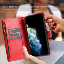 Gx Shop Xiaomi Poco M6 4g Pu Deri Için Kılıf Folio Kapak Cüzdan Fermuar Kart Yuvaları (Yurt Dışından)