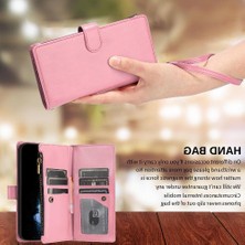 Gx Shop Xiaomi Poco M6 4g Pu Deri Için Kılıf Folio Kapak Cüzdan Fermuar Kart Yuvaları (Yurt Dışından)