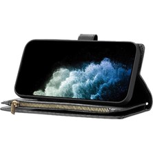 Gx Shop Xiaomi Poco M6 4g Pu Deri Için Kılıf Folio Kapak Cüzdan Fermuar Kart Yuvaları (Yurt Dışından)