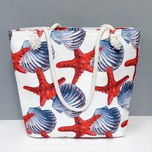 Bijuteri Net Deniz Yıldızı Istiridye Desenli Plaj Çantası