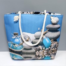 Bijuteri Net Deniz Taşları Desenli Plaj Çantası