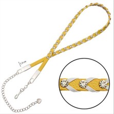 Örgülü Deri Taşlı Kemer