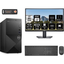 Dell Vostro 3020 Intel Core I5 13400 36GB 2tb SSD 21.5" Fhd Monitör W11P N2050VDT3020MTU Masaüstü Bilgisayar & Per4 USB Bellek  N2050VDT3020MTUMNT434