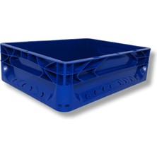 Alpbx 1.Kalite Mavi Hamur Pasası 40x30x12 cm - Gıdaya Uygun Plastik Kasa Hamur Kasası 12 Litre