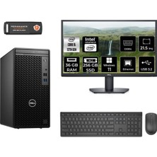 Dell Optiplex 3000MT Intel Core I5 12500 36GB 256GB SSD 21.5" Fhd Monitör W11P N010O3000MTAC Masaüstü Bilgisayar & Per4 USB Bellek  N010O3000MTACMNT431