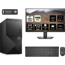 Dell Vostro 3910MT Intel Core I5 12400 36GB 2tb SSD GT1030/4GB 21.5" Fhd Monitör W11P N7519VDT3910 & Masaüstü Bilgisayar & Per4 USB Bellek N7519VDT3910MNT3434