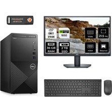 Dell Vostro 3910MT Intel Core I7 12700 36GB 2tb SSD GTX1650/4GB 21.5" Fhd Monitör Fdos N7600VDT3910 Masaüstü Bilgisayar & Per4 USB Bellek N7600VDT3910MNT4334