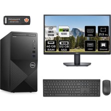 Dell Vostro 3020 Intel Core I5 13400 40GB 512GB SSD GT1030/4GB 21.5" Fhd Monitör Fdos N2046VDT3020MTU Masaüstü Bilgisayar & Per4 USB Bellek N2046VDT3020MTUMNT3337