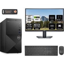 Dell Vostro 3020 Intel Core I5 13400 12GB 512GB SSD GTX1650/4GB 21.5" Fhd Monitör Fdos N2046VDT3020MTU Masaüstü Bilgisayar & Per4 USB Bellek N2046VDT3020MTUMNT4307