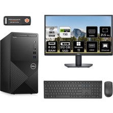 Dell Vostro 3020 Intel Core I5 13400 8gb 512GB SSD GT730/4GB 21.5" Fhd Monitör W11H N2054VDT3020MTU Masaüstü Bilgisayar & Per4 USB Bellek N2054VDT3020MTUMNT2352