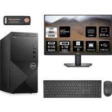 Dell Vostro 3910MT Intel Core I5 12400 8gb 4tb SSD RX550/4GB 21.5" Fhd Monitör W11H N7519VDT3910 & Masaüstü Bilgisayar & Per4 USB Bellek N7519VDT3910MNT1355