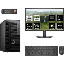 Dell Optiplex 3000MT Intel Core I5 12500 20GB 1tb SSD GT1030/4GB 21.5" Fhd Monitör Fdos N010O3000MTAC Masaüstü Bilgisayar & Per4 USB Bellek N010O3000MTACMNT3318