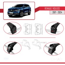Omad Renault Koleos 2017 ve Sonrası ile Uyumlu Ace-2 Ara Atkı Tavan Barı Siyah
