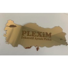 Plexim Türkiye Haritası Gold Pleksi Duvar Kişiye Özel